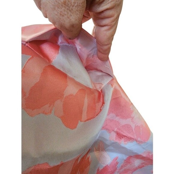 Adrianna Papell Coral Floral Jacquard Midi One Shoulder Size 6 NWT MSRP $229 - Picture 8 of 16